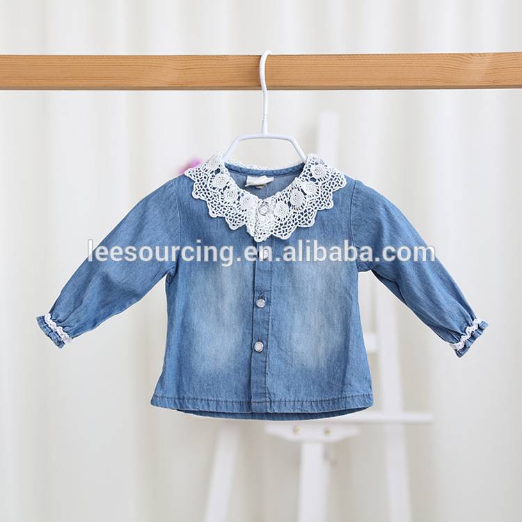 Wholesale hot sale cotton denim baby girl shirts