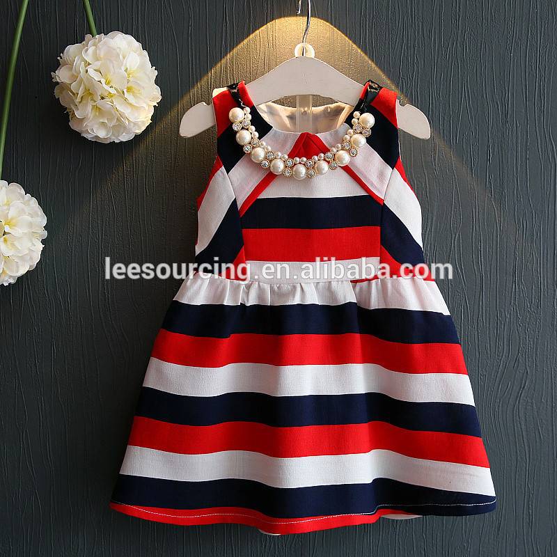 Summer sleeveless stripe children girls party dresses