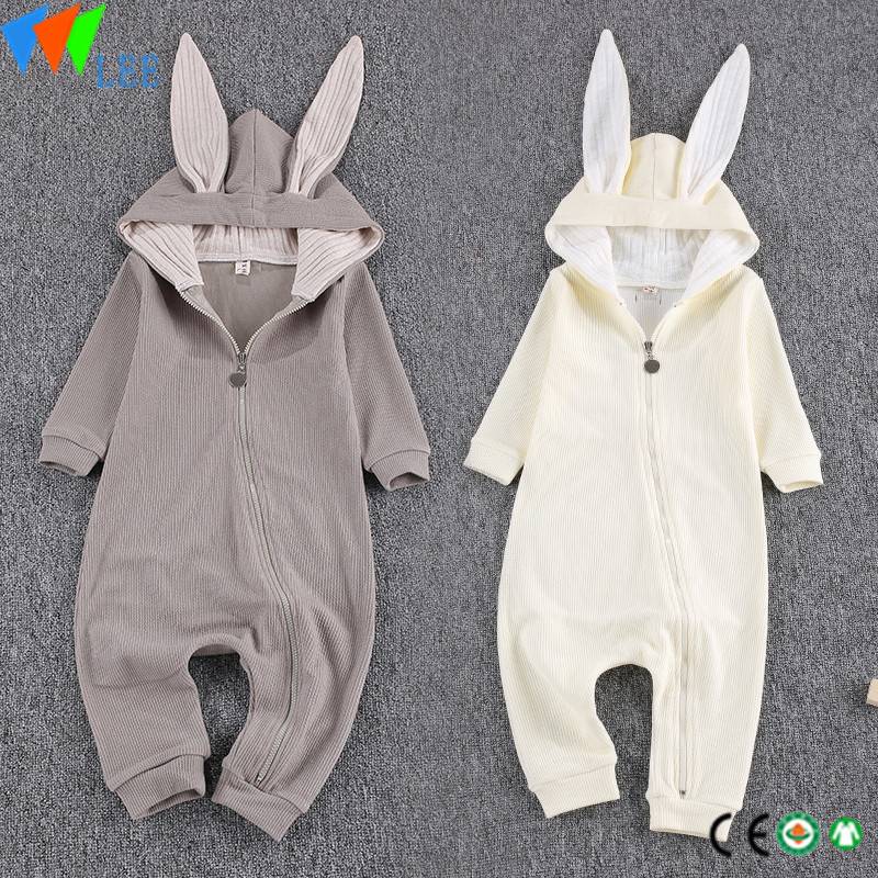 100% cotton baby romper animal with long rabbit ears very lovely