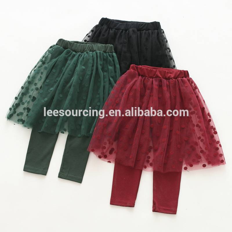 Spring solid color cotton tutu girls skirt leggings