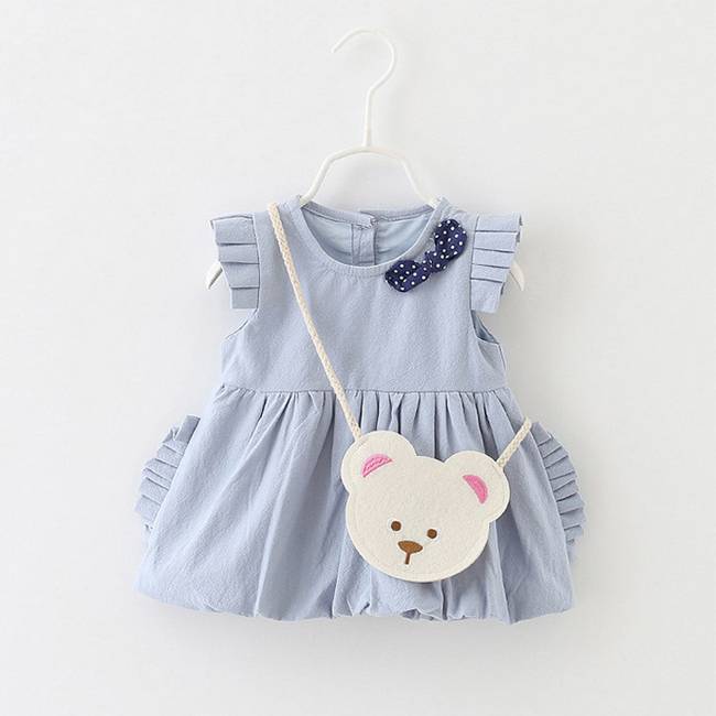 Қыз соңғы сән Cartoon Printed Baby Dress