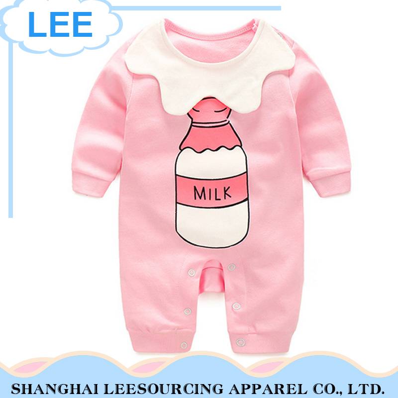 Fall 2017 hot selling boutique plain cotton baby clothing set