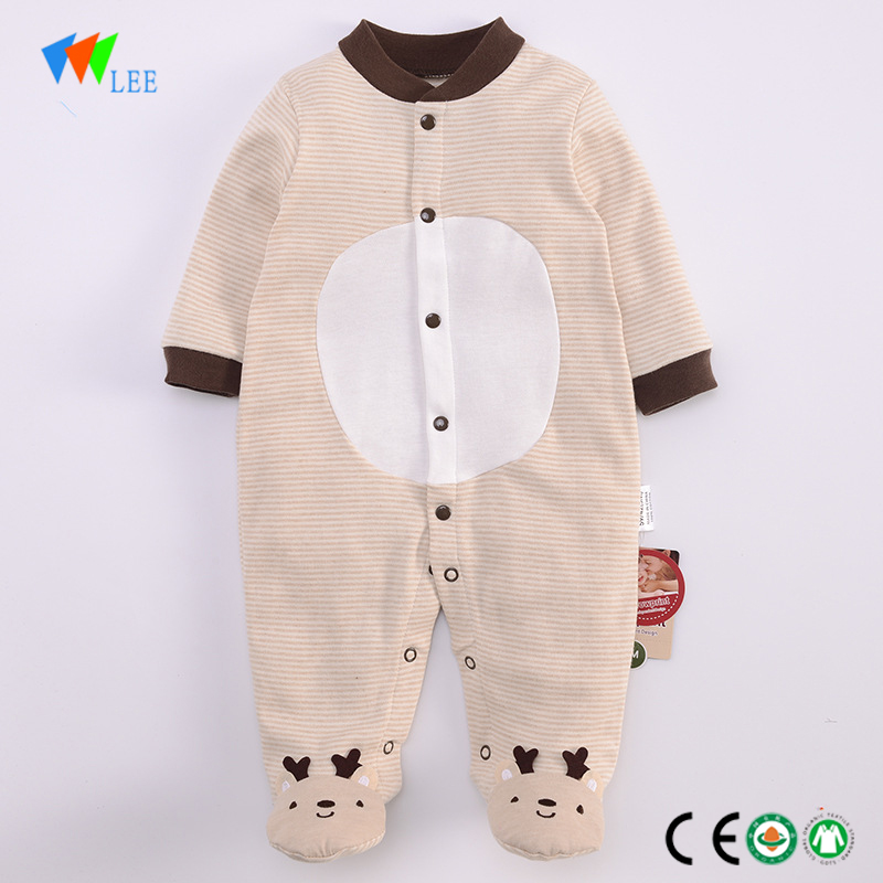 New design children rompers winter 3/4 long-sleeve thicker baby fashion romper wholesale