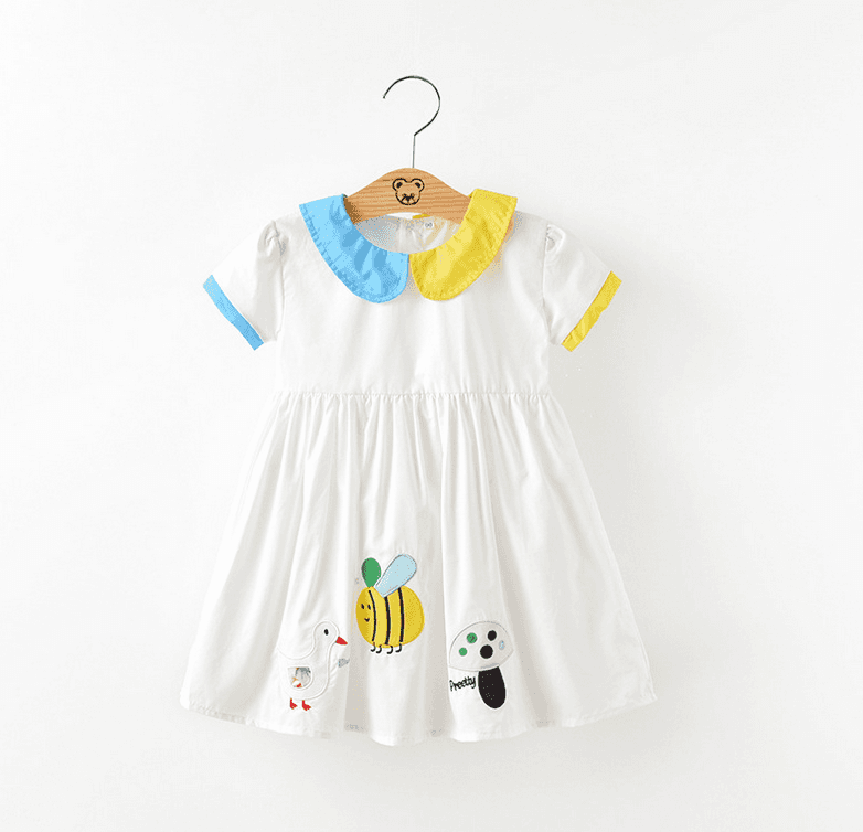 venda quente novo deseño tres anos vestido de bebé de nena