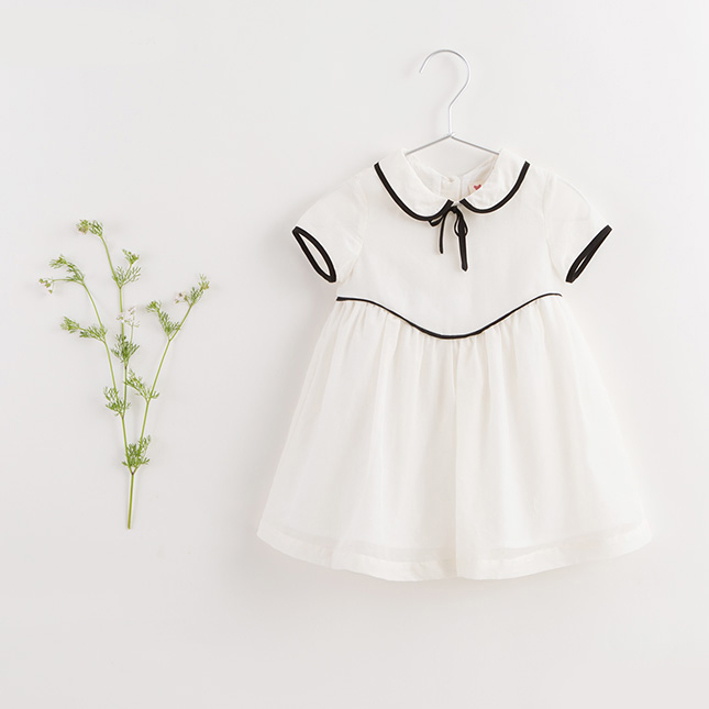 Lovely baby party a line kids dress with short sleeve
