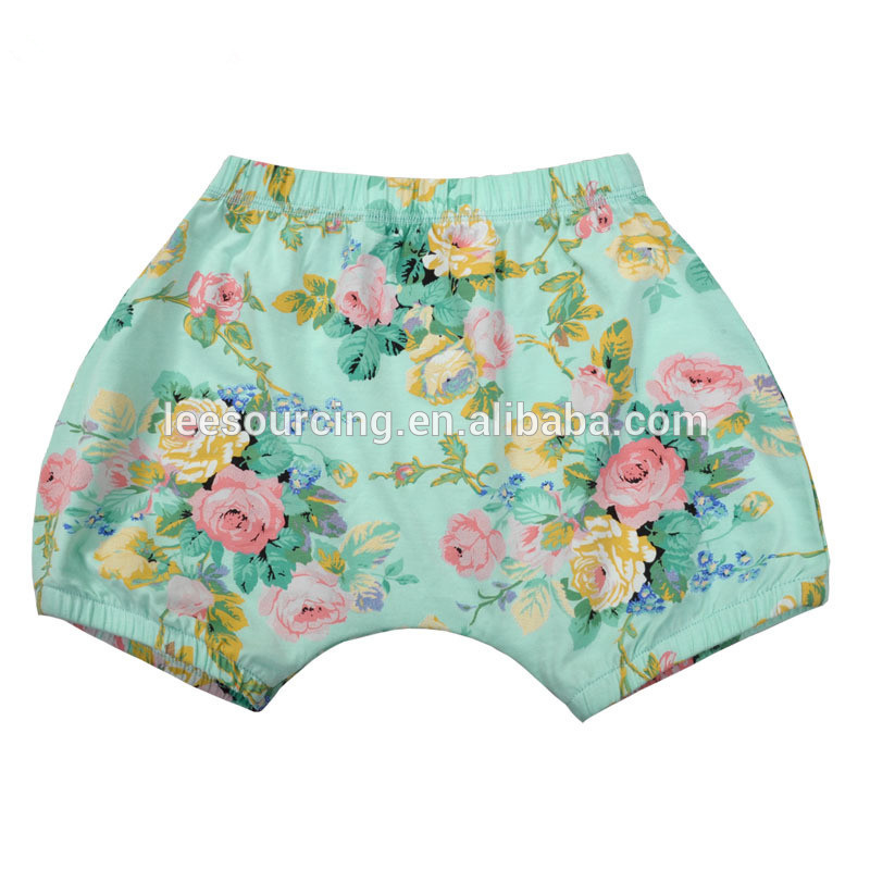 New design summer baby shorts flower cross baby girl harem shorts