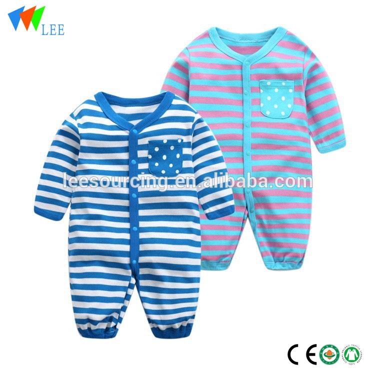 Hot sale spring style striped cotton baby jumpsuit
