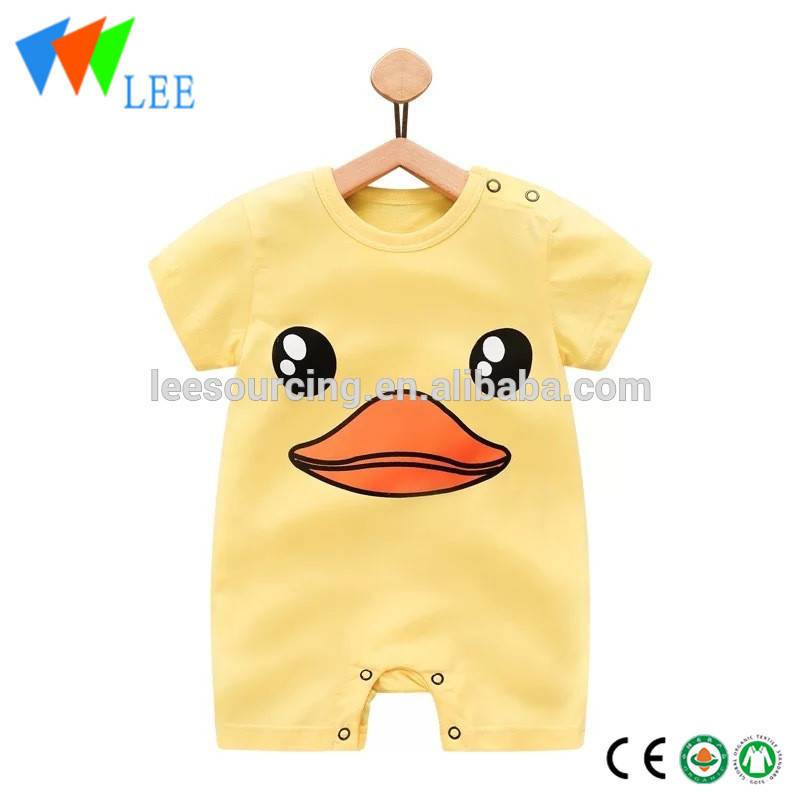 Մեծածախ Baby Բամբակյա լայն հագուստ Cute տպագիր կարճ թեւ Baby onesie