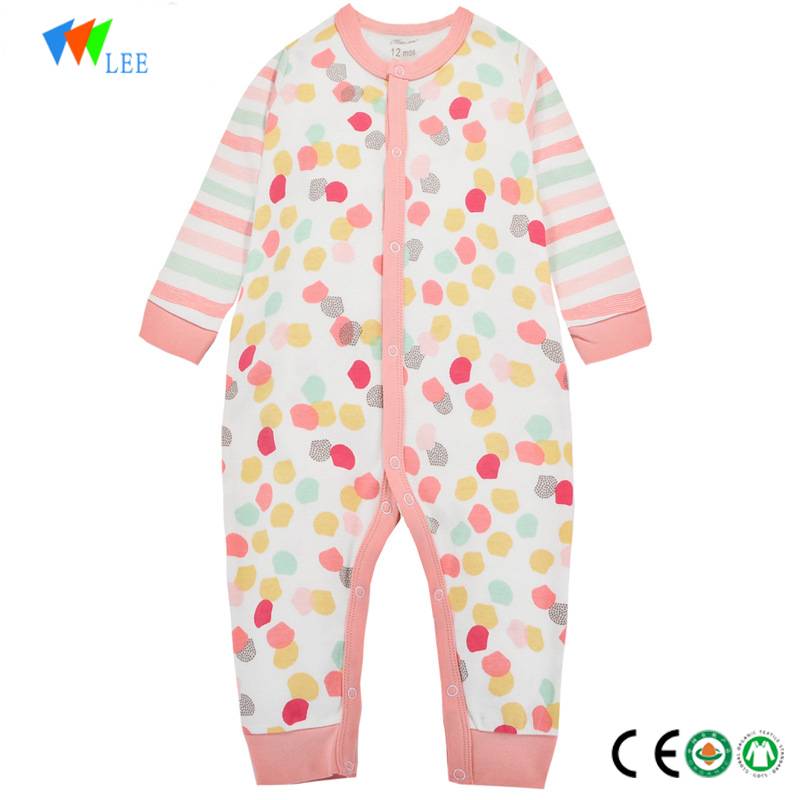 Großhandel neue Art Baby-Kleidung mit langen Ärmeln aus 100% gekämmter Baumwolle Baby-Body neugeborenes Baby Körper Spielanzug