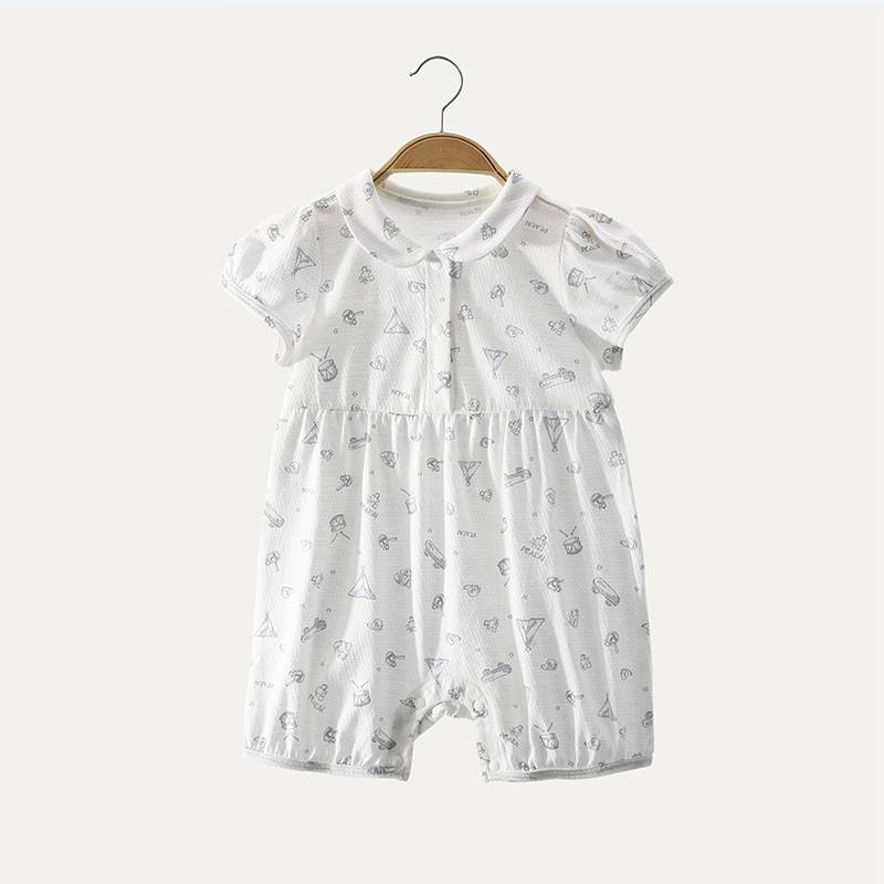 Hot style infant clothes ruffle onesie organic newborn baby cotton boy romper