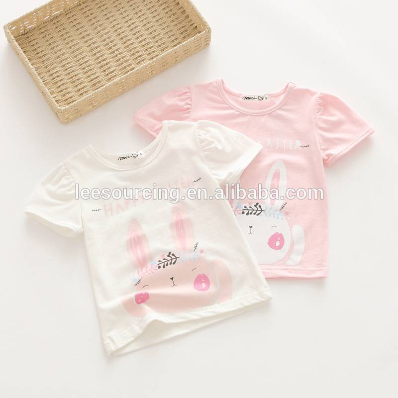 Summer simple design animal printing soft baby girl cotton t-shirt