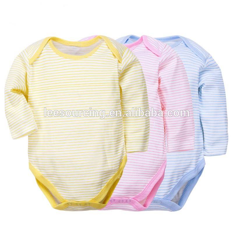 Wholesale long sleeve soft cotton clothes baby bodysuit