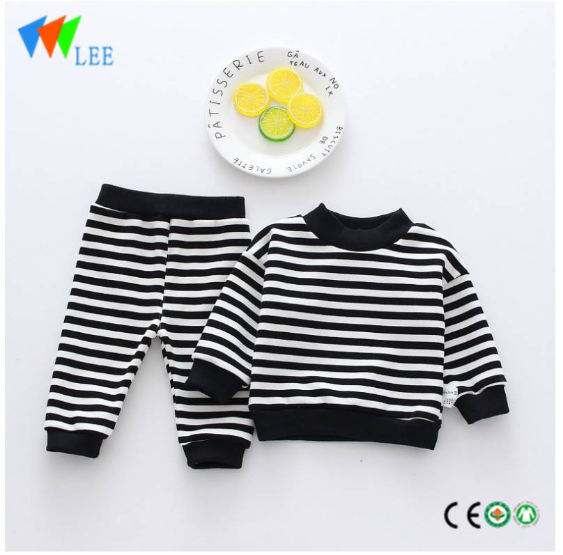 baby's kids clothing sleep wear 100cotton pajamas striped long sleeve girls boutique sets
