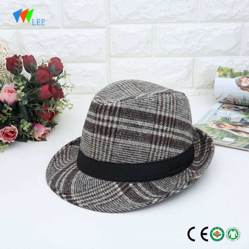 new design men's fashion woolen simple felt fedora hat wholesale