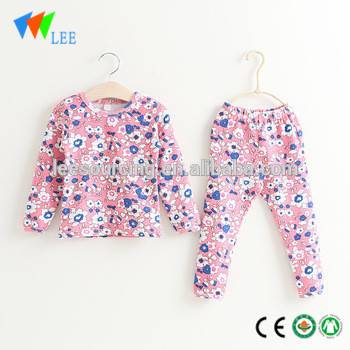 100% cotton full printing casual style soft cotton girl pajamas