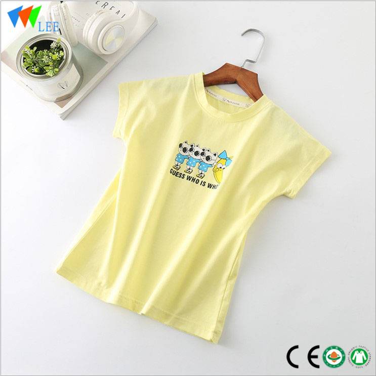 kids custom 100% organic cotton girl design T-Shirt