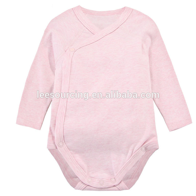 Високо качество розово къс ръкав новородено бебешки дрехи гащеризон бебешки дрехи органичен