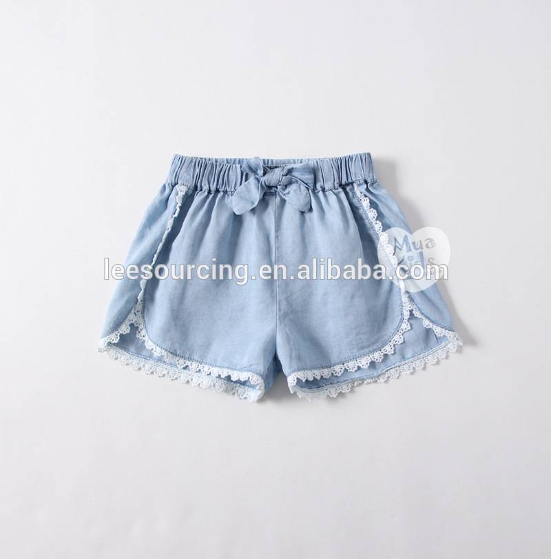Hot sale Dry Fit Yoga Pants - Wholesale new design summer baby girl jean lace shorts ruffle kids shorts with bow – LeeSourcing