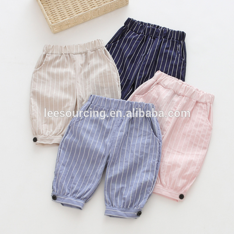 Wholesale striped summer cotton harem casual shorts kids