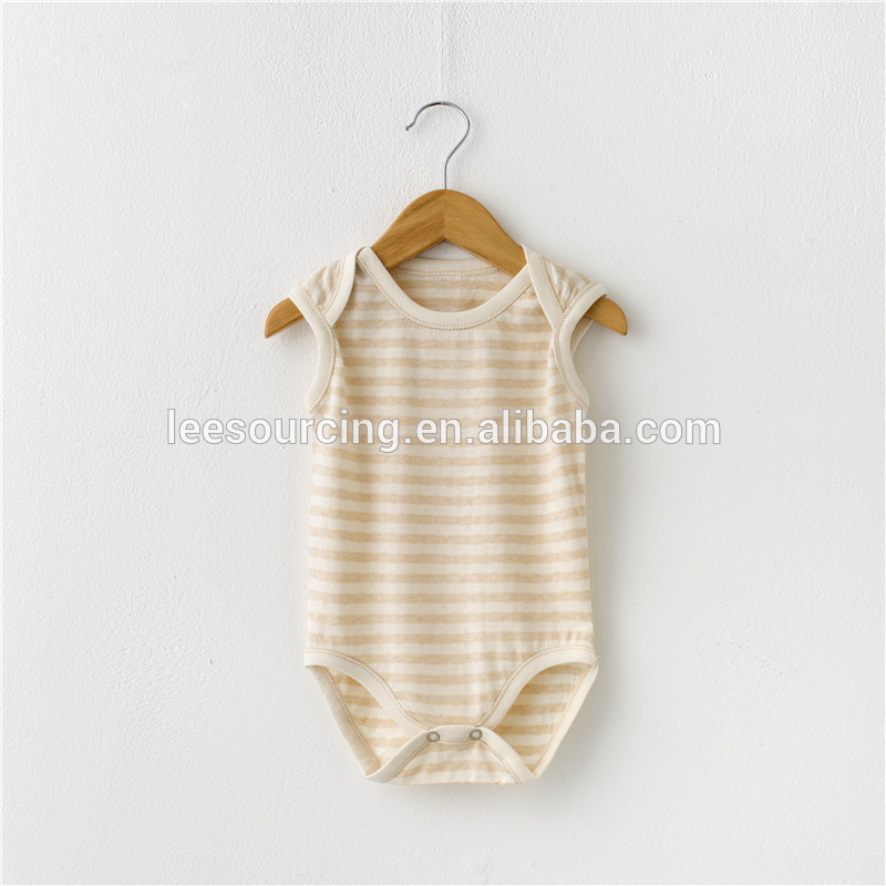 Wholesale 100% organic cotton sleeveless infant onesie baby clothes custom logo