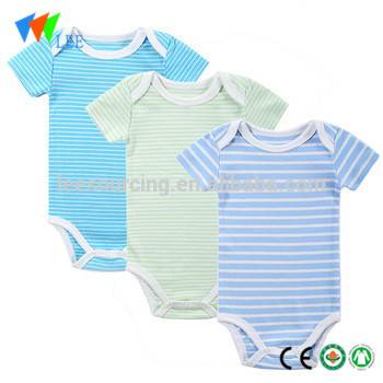 Newborn baby romper 100% cotton kids bodysuit boy striped one piece wholesale baby clothes