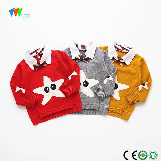 2017 high quality wholesale kids long sleeve clothes sweater shirt