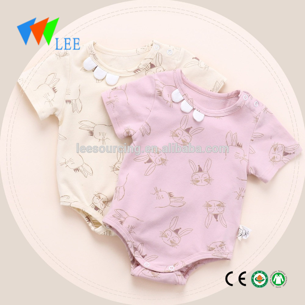 Wholesale animal printing pattern baby bodysuit 100%cotton