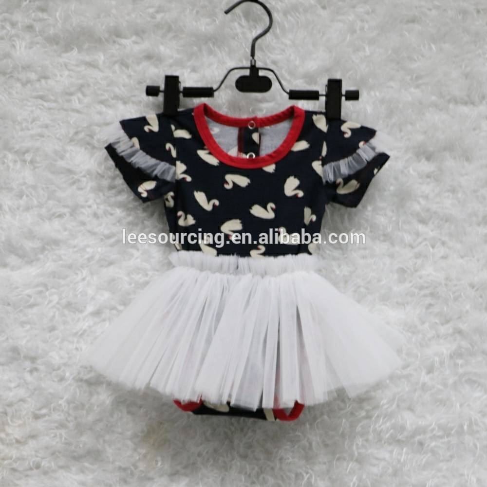nuovi vestiti di arrivo della neonata tutù di tulle pagliaccetto di stampa del vestito dal bambino
