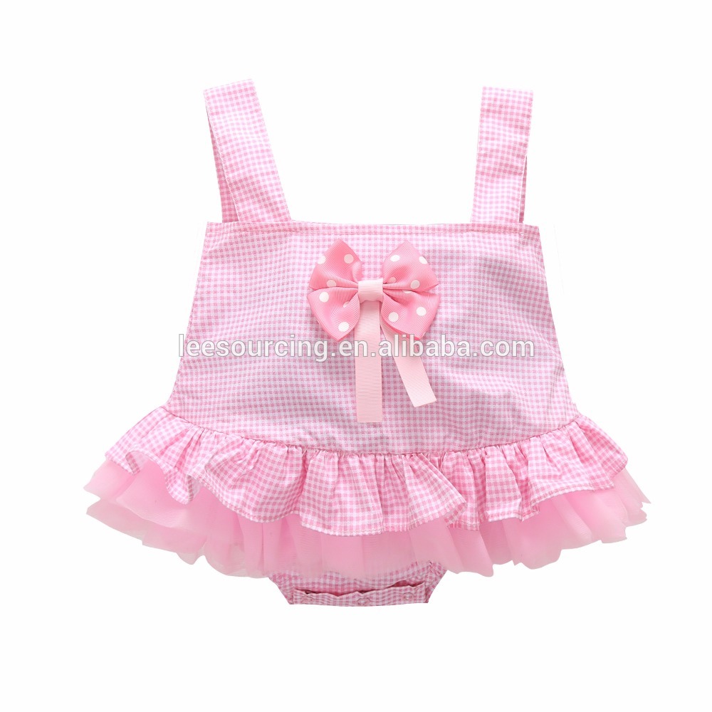 Fashion girls outfits infant tiered skirts kids romper dress