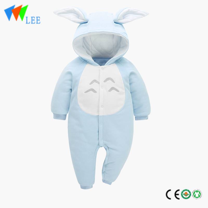 Baby winter thicken long sleeve bunny plain animal rompers