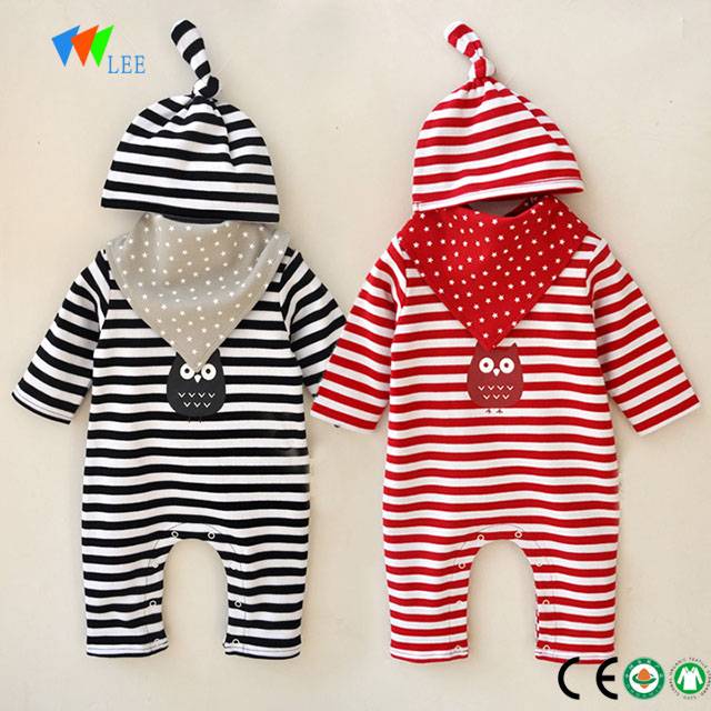 soft organic cotton long sleeve baby stripe clothes romper