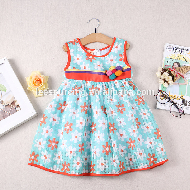 New style sleeveless flower pattern vest baby girls dress