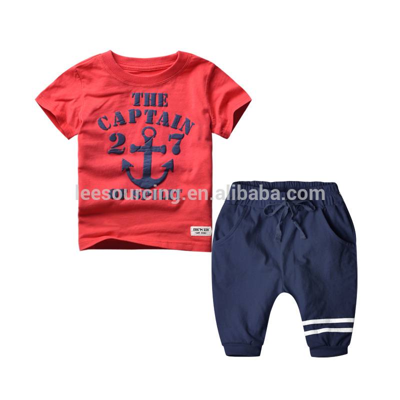Wholesale Discount Baby Boy Bodysuits Set - Wholesale summer cotton printing boys kids clothes clothing set – LeeSourcing