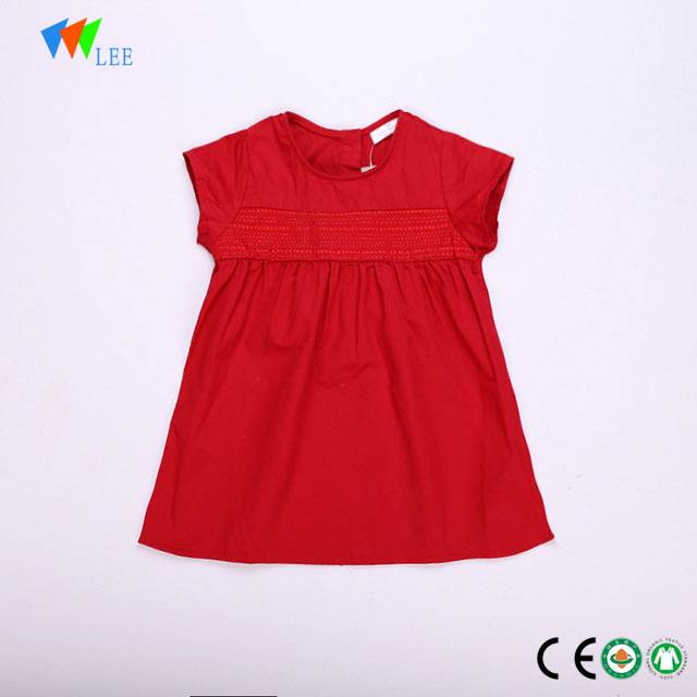vestido de una sola pieza de color rojo flor de algodón para el bebé