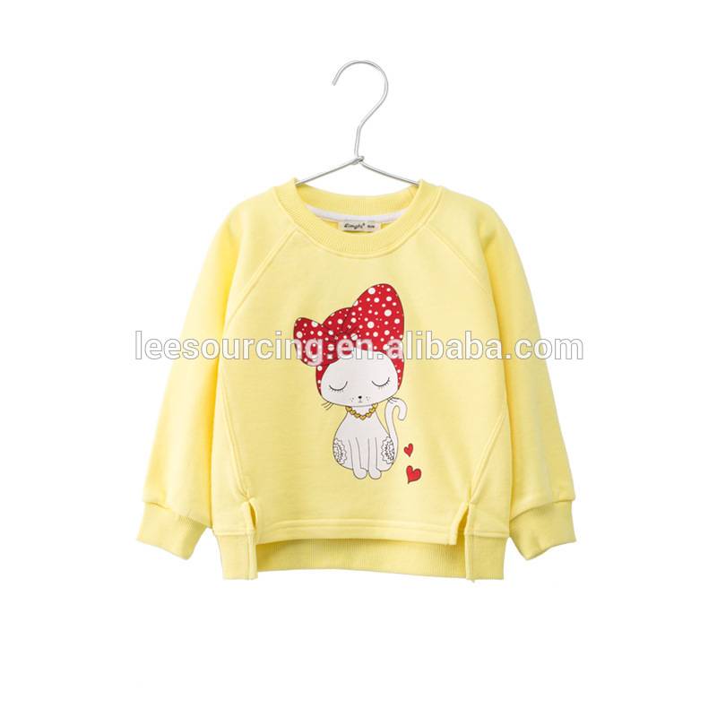 Latest design raglan sleeve baby girls embellished graphic sweatshirt tunic