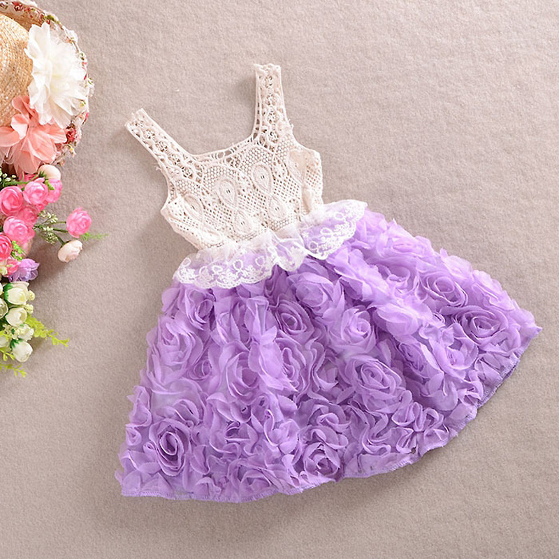 Engros nyeste blomst chiffon baby pige prinsesse kjole