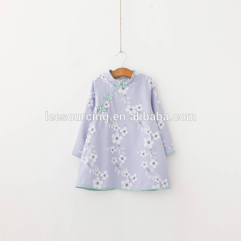 Modern Summer Exquisite Embroidery Baby Girl Long Sleeve national customs Dress