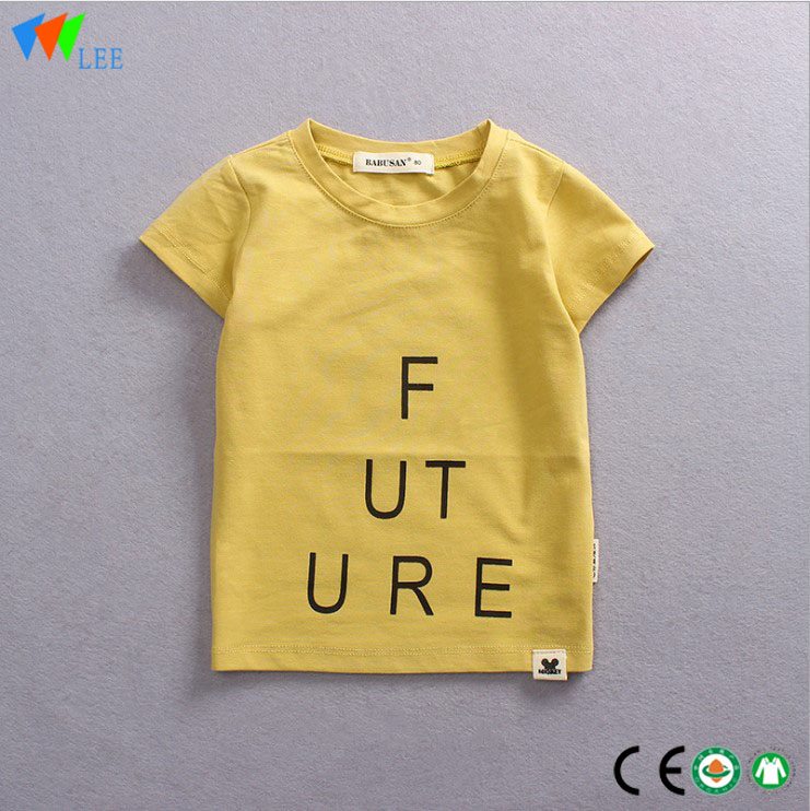 Fashionable baby kids cotton plain solid color T-Shirt