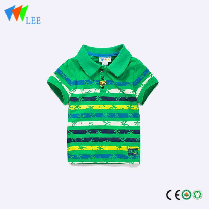 Reasonable price for Fur Coats Kids - kids boys casual polo shirts wholesale short sleeve lapel bead cotton printed coconut trees – LeeSourcing