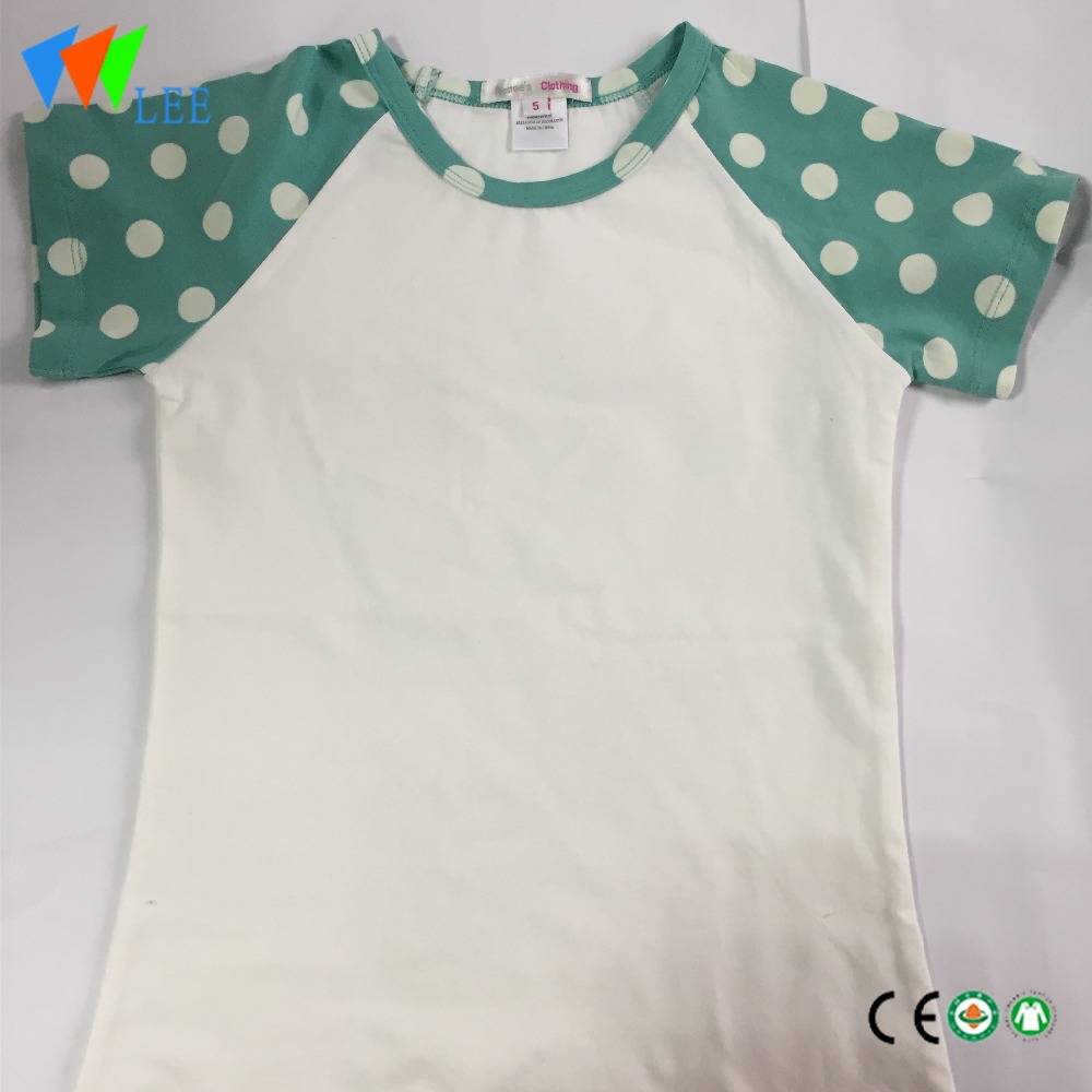 Free samples Girl Raglan cotton T shirts