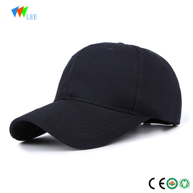 wholesale 6 panel black cotton baseball cap