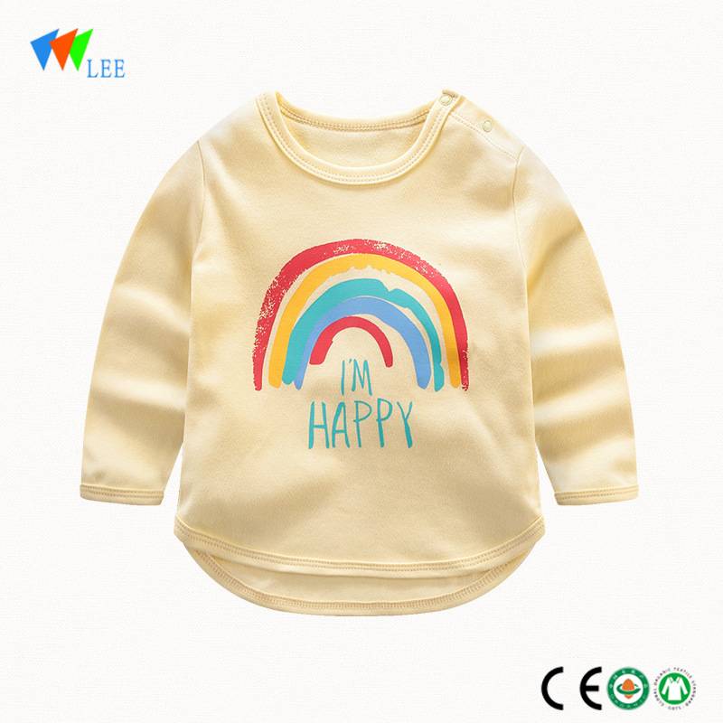 letnie Hurtownie nowy styl długi rękaw bawełna Boys Baby Koszulka dzieci drukowania t-shirt dla dziecka