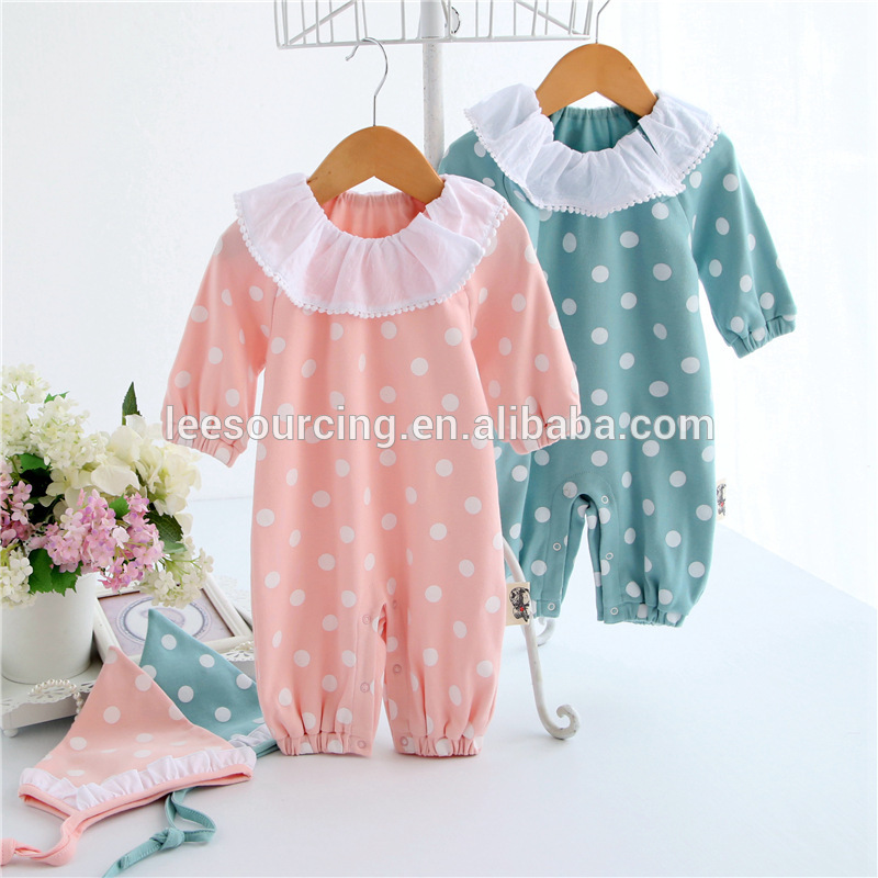 Newborn baby layette, infant ruffle romper 2 pieces set ,new baby polka dot gifts bodysuit