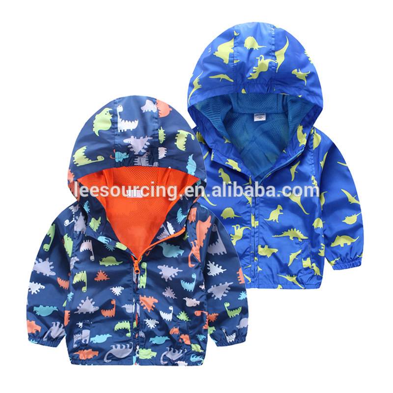 Wholesale animal printing zipper boys jacket kids clothes children