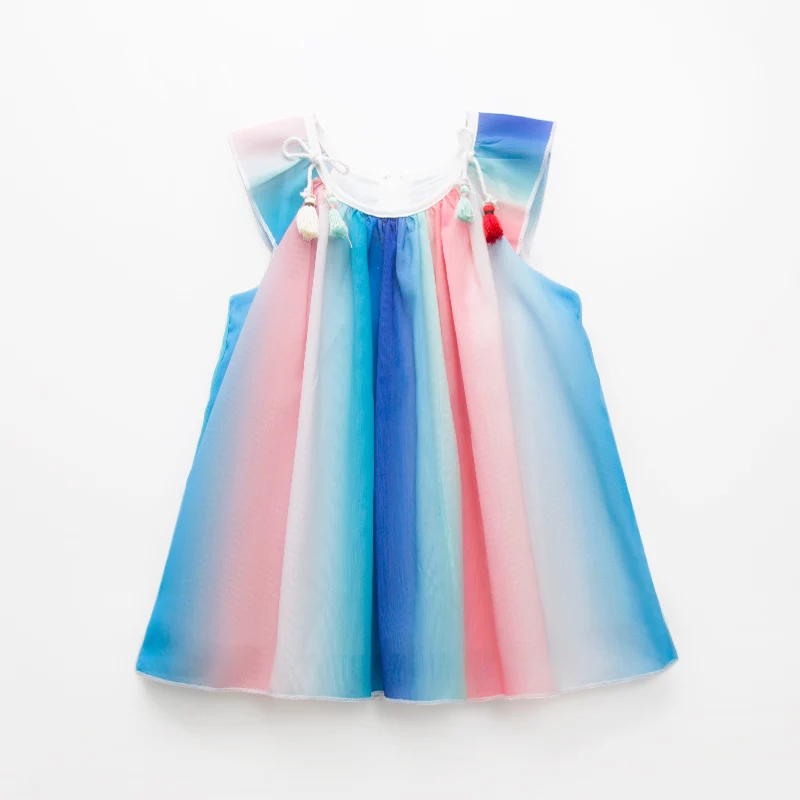 China Supplier 1-6 years old Custom smock dress sleeveless four color baby girl dress