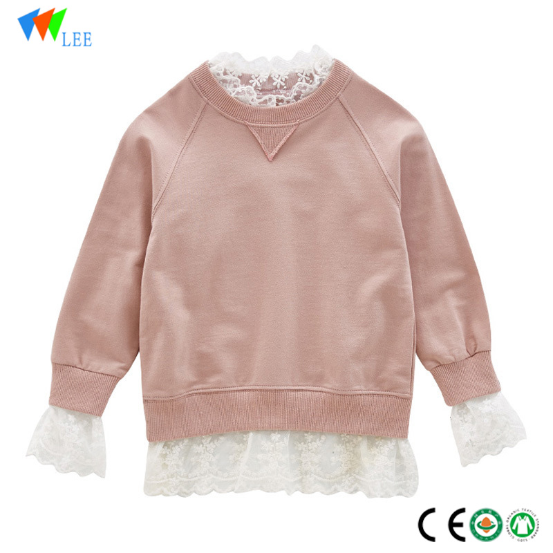 engros fashion style jente t-skjorter barnas vinterlangermede behagelig bomull t-skjorte for barn