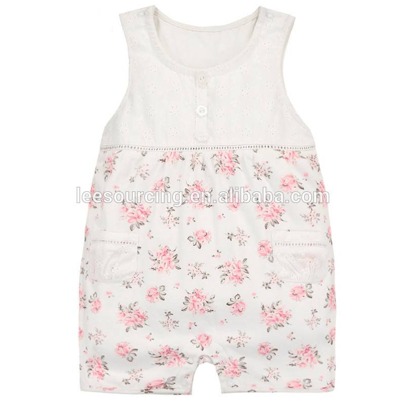 Hot selling cotton and lace baby girl birthday suit romper