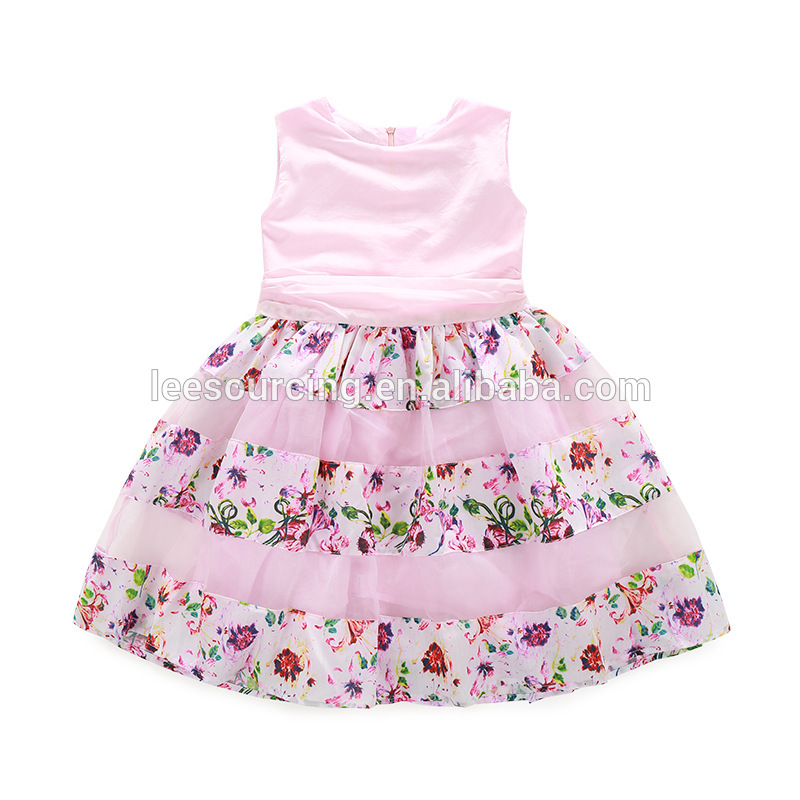New rok katun bayi desain gadis gaun katun bayi tanpa lengan gaun kasual