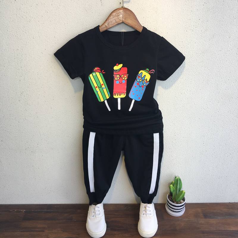 Summer baby boys pure cotton short sleeve two-piece set