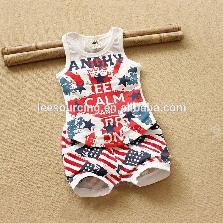 Baby Boy Two Piece Set Outfit Star Vest T-shirt and Shorts